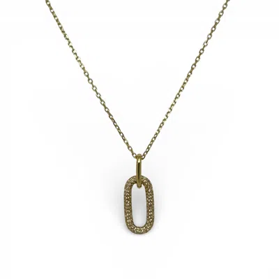 Clemence Wren Women's Oval Gemstone Pendant Necklace - Gold Blush