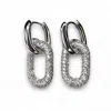 Clemence Wren Women's Silver Huggie Earrings With Bright Pave Gemstone Charm