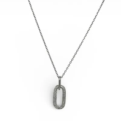 Clemence Wren Women's Silver / White Oval Gemstone Pendant Necklace - Silver In Metallic
