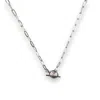 Clemence Wren Women's Toggle T-bar Paperclip Chain Necklace - Silver
