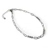 Clemence Wren Women's Triple White Gemstone Bracelet Chain Silver