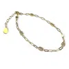 Clemence Wren Women's White / Gold Asymmetric Gemstone Bracelet - Gold