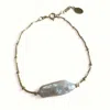 Clemence Wren Women's White / Gold Baroque Freshwater Pearl Bracelet - Gold