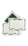 Clementina Sketchbook Set-of-ten Festive Ribbon Hand-painted Stationary Cards In Multi