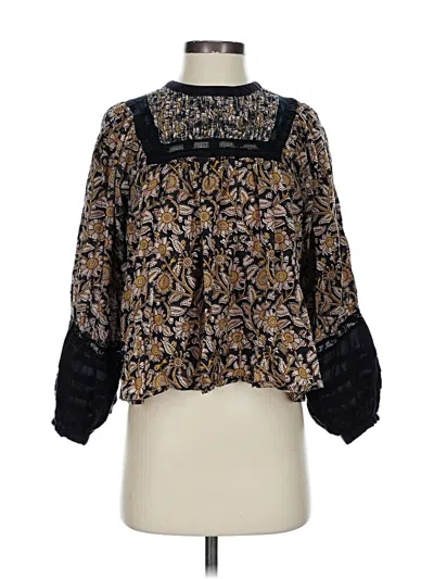 Pre-owned Cleobella 3/4 Sleeve Blouse In Black