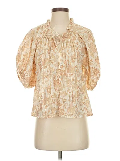 Pre-owned Cleobella 3/4 Sleeve Blouse In Brown