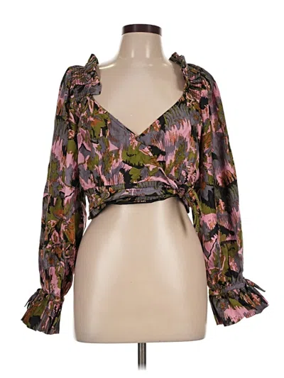 Pre-owned Cleobella 3/4 Sleeve Blouse In Brown
