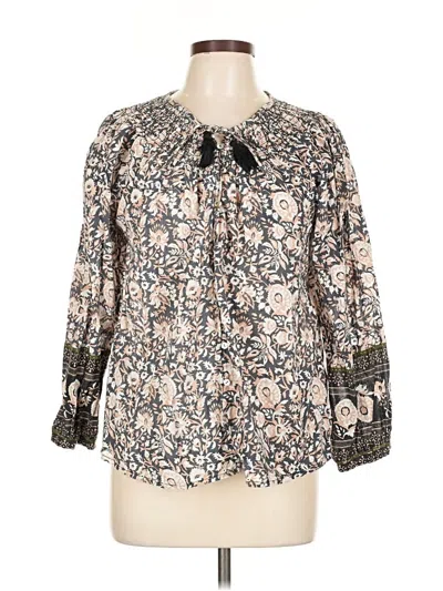 Pre-owned Cleobella 3/4 Sleeve Blouse In Gray