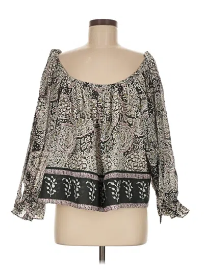 Pre-owned Cleobella 3/4 Sleeve Blouse In Gray
