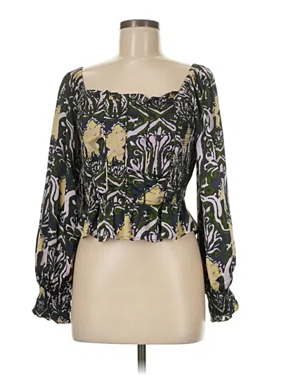 Pre-owned Cleobella 3/4 Sleeve Blouse In Green