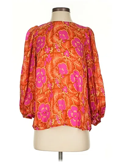 Pre-owned Cleobella 3/4 Sleeve Blouse In Orange