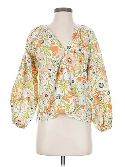 Pre-owned Cleobella 3/4 Sleeve Blouse In Orange