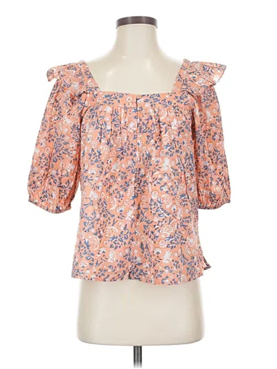 Pre-owned Cleobella 3/4 Sleeve Blouse In Orange
