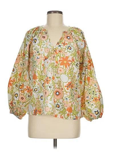 Pre-owned Cleobella 3/4 Sleeve Blouse In Orange
