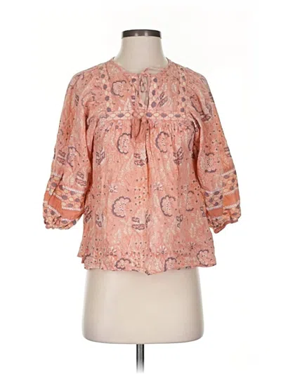 Pre-owned Cleobella 3/4 Sleeve Blouse In Pink