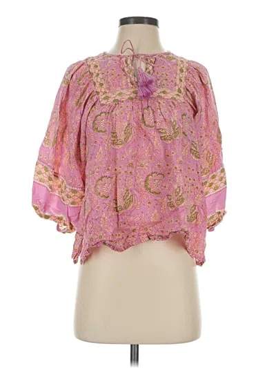 Pre-owned Cleobella 3/4 Sleeve Blouse In Pink
