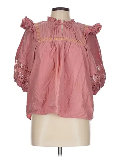 Pre-owned Cleobella 3/4 Sleeve Blouse In Pink