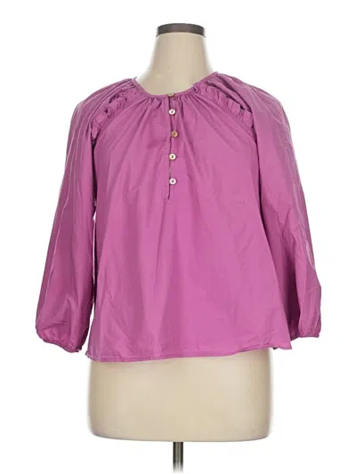 Pre-owned Cleobella 3/4 Sleeve Blouse In Purple