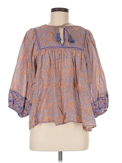 Pre-owned Cleobella 3/4 Sleeve Blouse In Purple