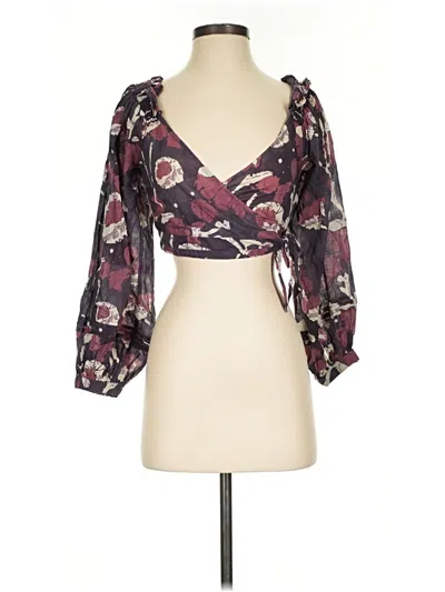 Pre-owned Cleobella 3/4 Sleeve Blouse In Purple