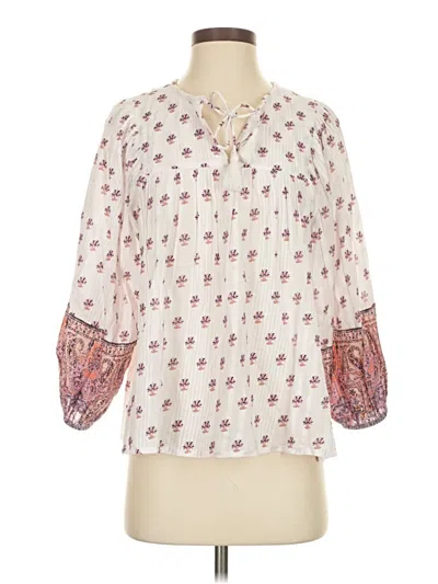 Pre-owned Cleobella 3/4 Sleeve Blouse In White