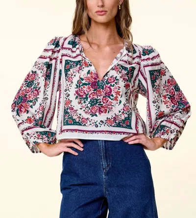 Cleobella Alice Balloon Sleeves Top In Carmella Print In Multi