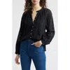 Cleobella Alicia Embroidered Eyelet Organic Cotton Button-up Shirt In Black