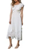 Cleobella Allegra Midi Dress In Ivory In White