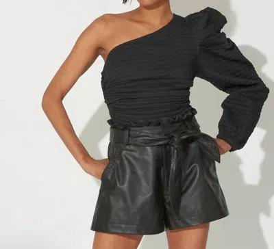Cleobella Alva Leather Shorts In Black