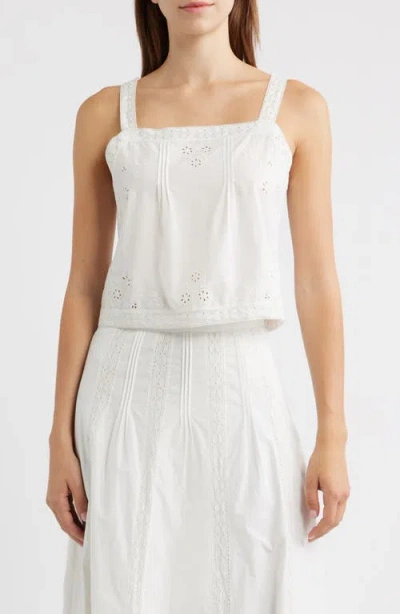 Cleobella Amal Embroidered Eyelet Organic Cotton Top In White