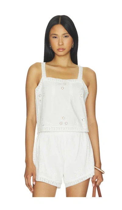 Cleobella Amal Embroidered Eyelet Organic Cotton Top In White