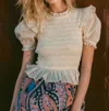 Cleobella Amelie Top In Pale Champagne In Multi