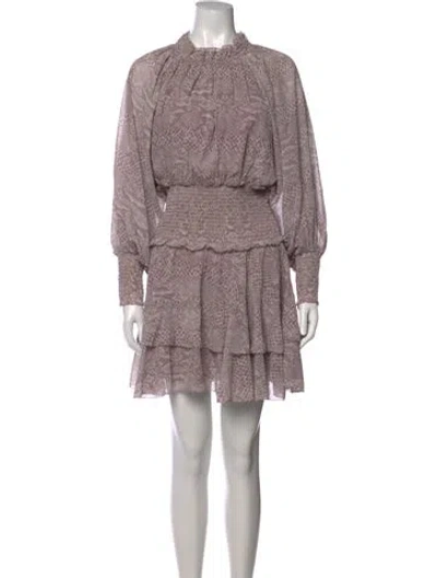 Pre-owned Cleobella Animal Print Mini Dress In Brown