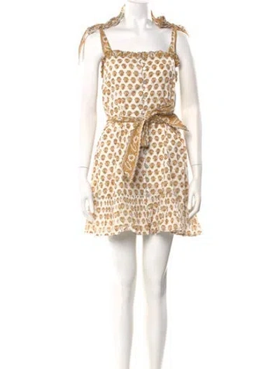 Pre-owned Cleobella Animal Print Mini Dress In Neutral