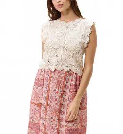 Cleobella Astra Crochet Crop Top In Parchment In White