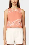 Cleobella Attina Top In Coral In Multi