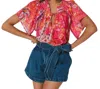 Cleobella Ayaz Blouse In Hibiscus In Pink