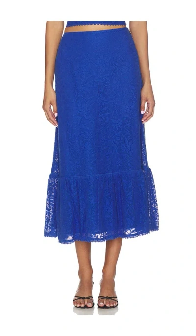 Cleobella Azure Midi Skirt In Blue