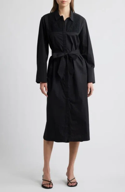 Cleobella Bailey Long Sleeve Midi Dress In Black