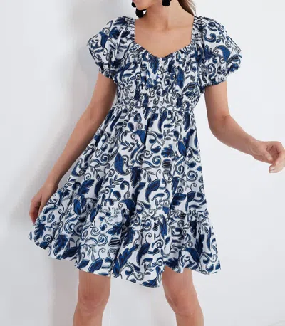 Cleobella Bea Mini Dress In Azulejo In Multi