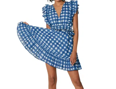 Cleobella Benny Mini Dress In Painterly Gingham In Blue