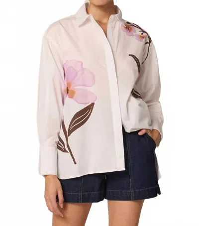 Cleobella Betsabe Button Down Blouse In Moresco Ivory Print In White