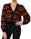 Cleobella Bethany Sweater Cardigan In Black Multi Stripe In Multi