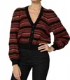 Cleobella Bethany Sweater Cardigan In Striped Black Multi In Multi