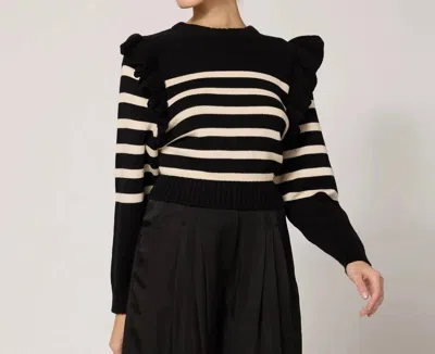 CLEOBELLA BLAIR SWEATER IN BLACK/IVORY