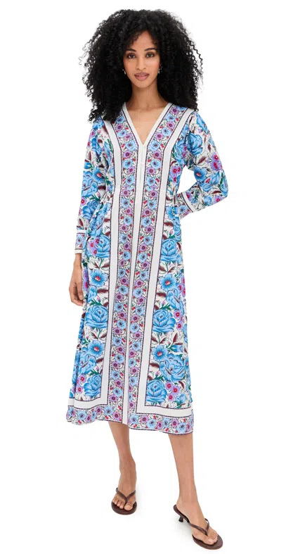 Cleobella Blanche Midi Dress In Blue, White, Pink, Multicolor