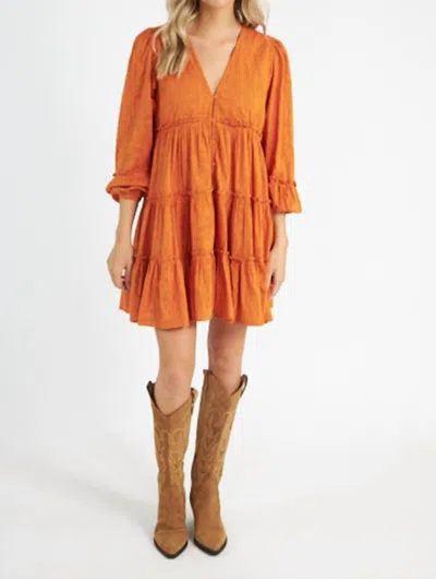 Cleobella Blythe Mini Dress In Bright Orange In Multi