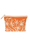 Cleobella Breezy Palms Clutch Bag In Orange