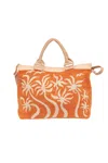 Cleobella Breezy Palms Weekender Bag In Orange