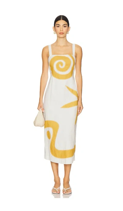 Cleobella Brie Midi Dress In Yellow